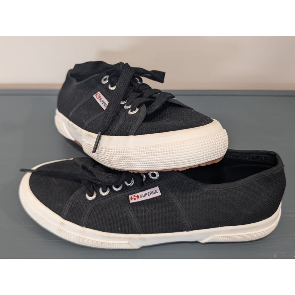 Superga 2750 Cotu Classic Sneakers Black Canvas Women 9 Men 7.5 New w/out Box